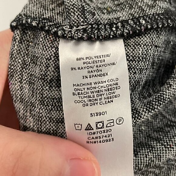 ANN TAYLOR LOFT Outlet Black White Rainbow Tweed Peplum Open Front Blazer Jacket - Picture 7 of 13